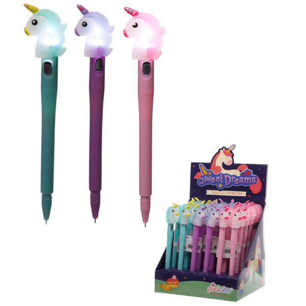 PEN130_001 Light Up LED Unicorn Novelty Pen
