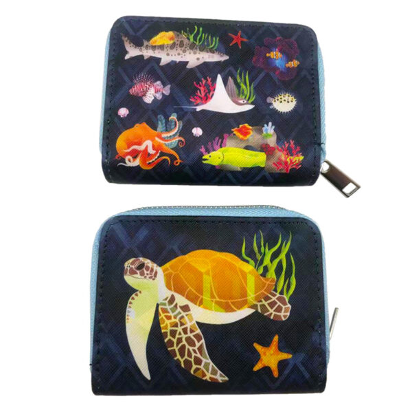 PUR153_001 Small Zip Around Wallet - Marine Kingdom