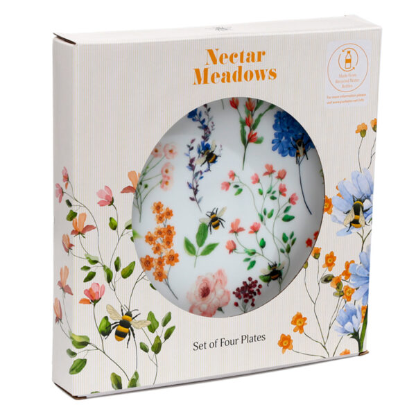 RPLAT02_001 Recycled RPET Set of 4 Picnic Plates - Nectar Meadows