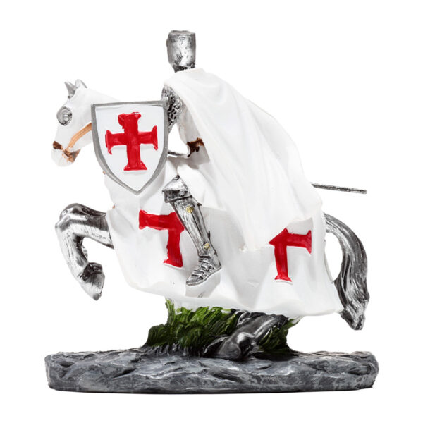 KN220_008 Fantasy Knight Ornament - Crusader Knight on Horseback Defender