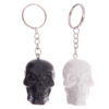 SK189_001 Novelty Keyring - Black and White Skull