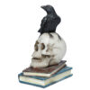 SK350_001 Crow Standing on Skull and Books Ornament