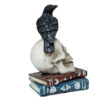 SK350_003 Crow Standing on Skull and Books Ornament