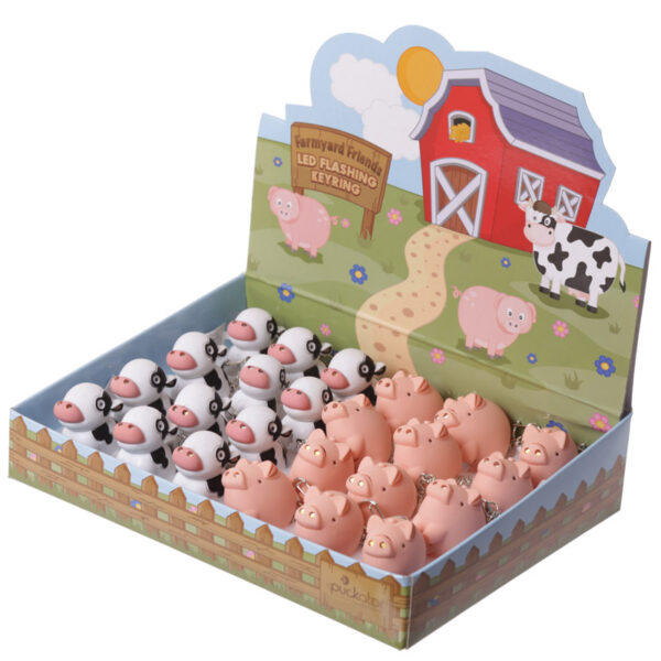 KEY18_008 LED Light & Sound Keyring - Farmyard