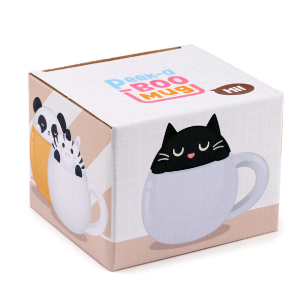 LMUG02_006 Peeping Lid Ceramic Lidded Animal Mug - Feline Fine Cat