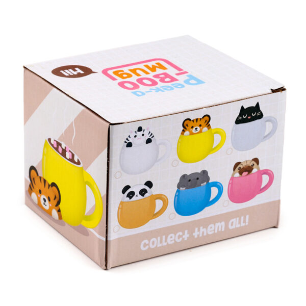 LMUG02_007 Peeping Lid Ceramic Lidded Animal Mug - Feline Fine Cat
