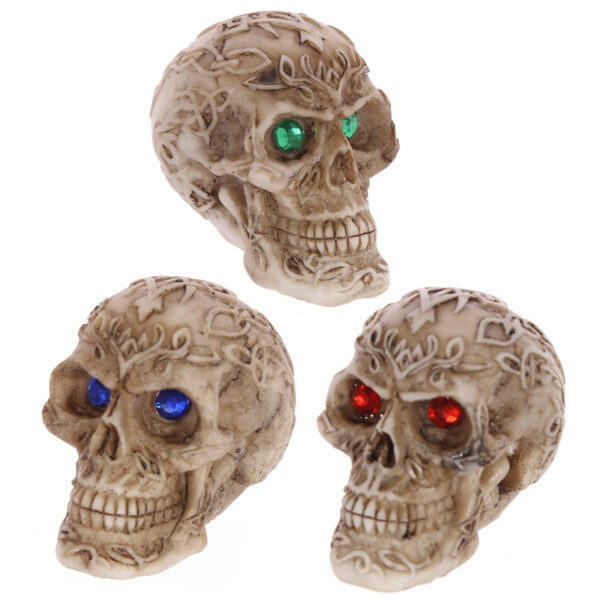 SK243_001 Mini Gothic Skull Decoration with Gem Eyes
