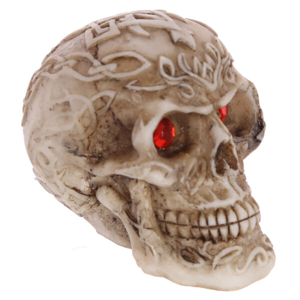 SK243_003 Mini Gothic Skull Decoration with Gem Eyes