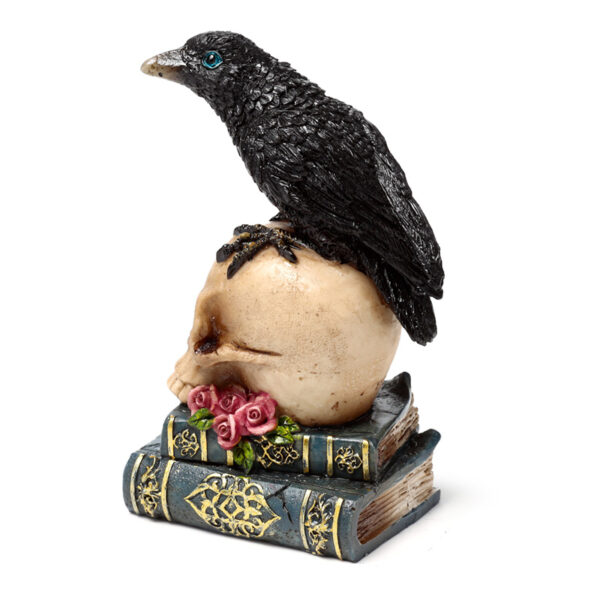 SK392_010 Decorative Ornament - Crow on Skull & Books