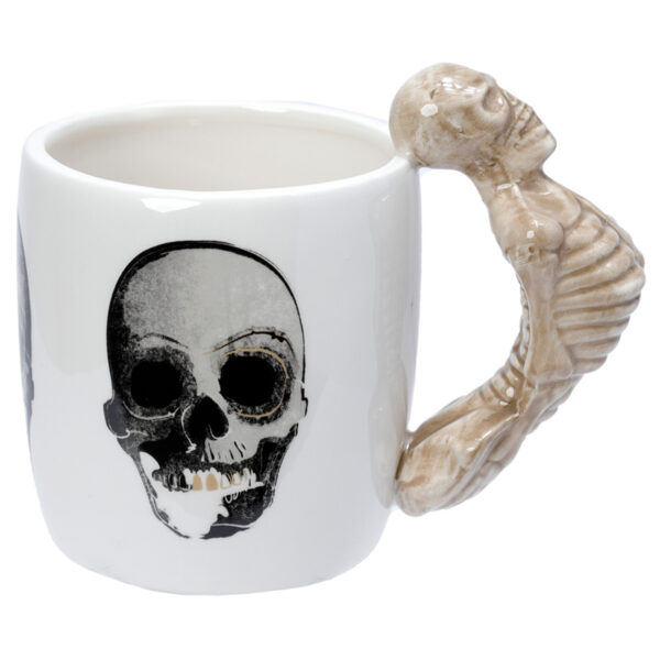SMUG76_001 Novelty Ceramic Mug -  Skeleton Design Shaped Handle