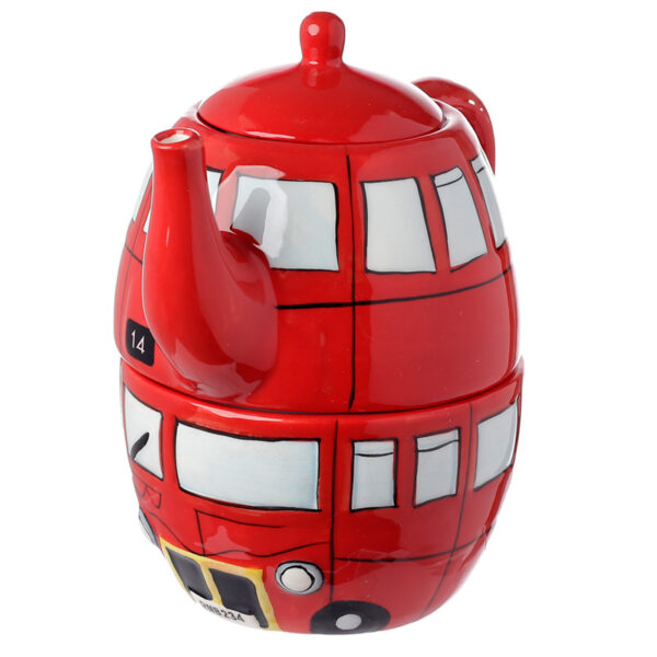 LON42_001 Fun Novelty Routemaster Red Bus Teapot and Cup Set for 1