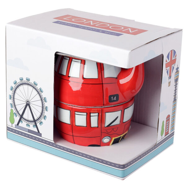 Fun Novelty Routemaster Red Bus Teapot and Cup Set for 1