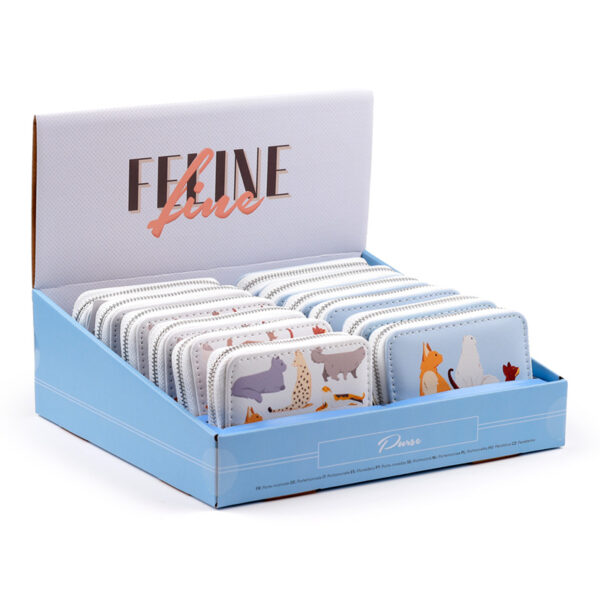 PUR152_001 Small Zip Around Wallet - Feline Fine Cats