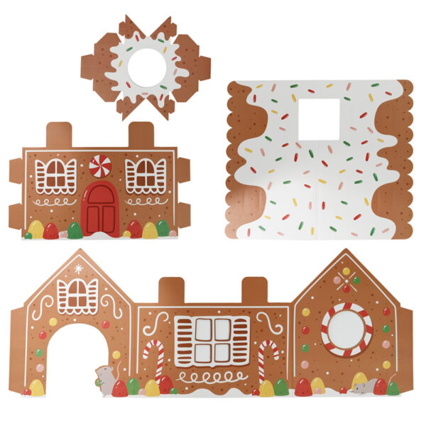 XCATH04_004 Cardboard Cat Den Playhouse - Christmas Gingerbread House