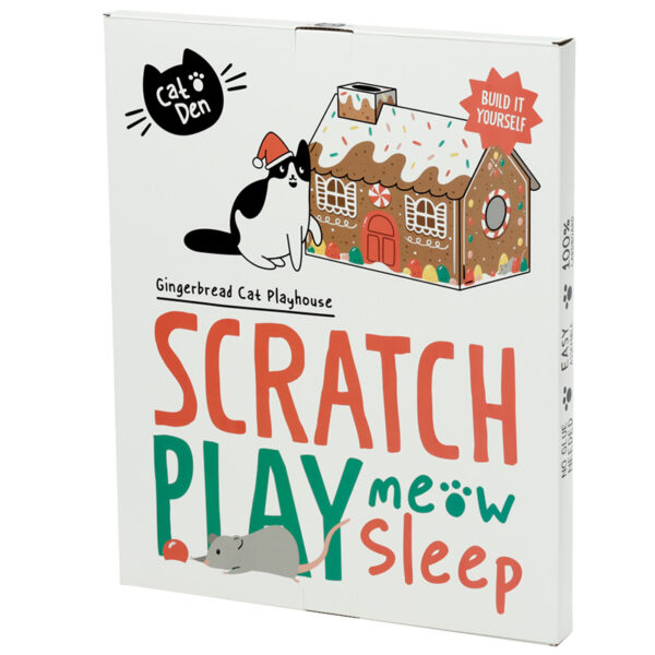 XCATH04_005 Cardboard Cat Den Playhouse - Christmas Gingerbread House