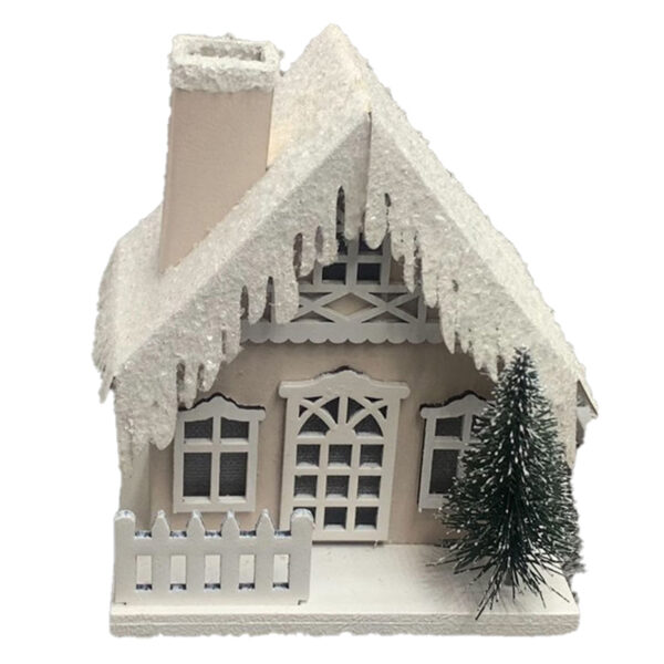 XHOU05_001 LED Decoration - Christmas Snow Covered House