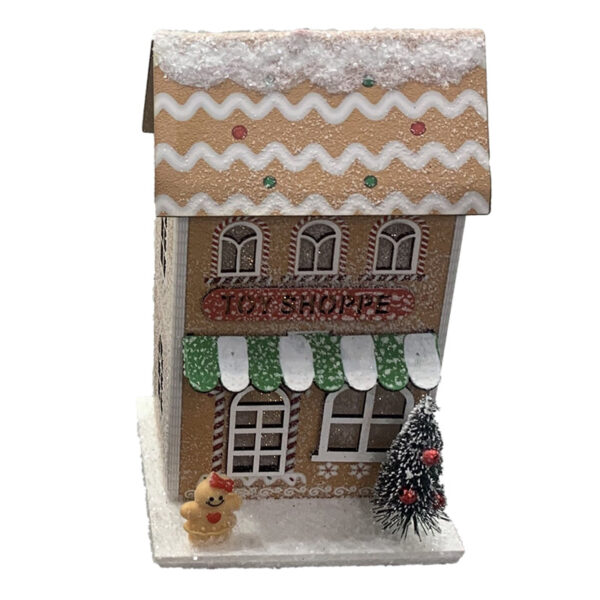 XHOU06_001 LED Decoration - Christmas Gingerbread Toy Shoppe