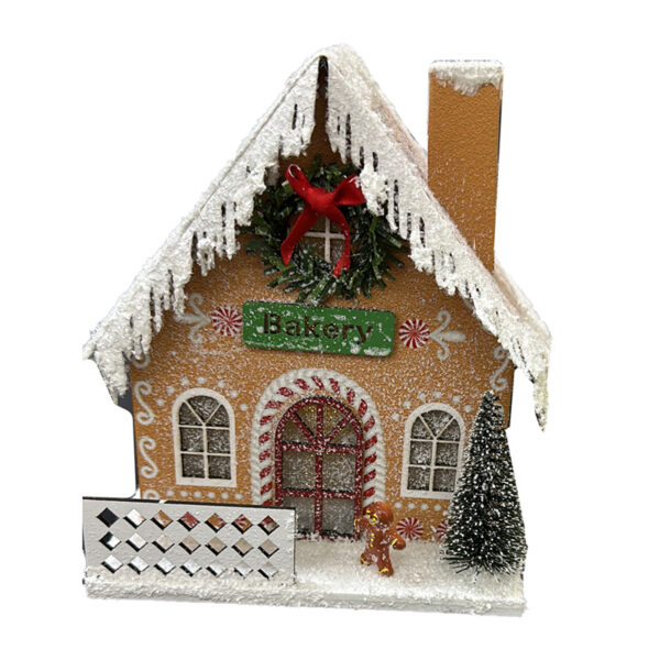 XHOU08_001 LED Decoration - Christmas Gingerbread Bakery