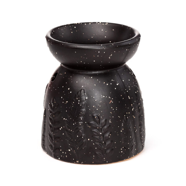 OB408_006 Ceramic Oil & Wax Burner - Eden Stone Effect Embossed Fern