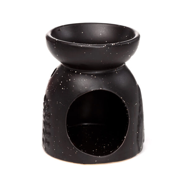 OB408_010 Ceramic Oil & Wax Burner - Eden Stone Effect Embossed Fern
