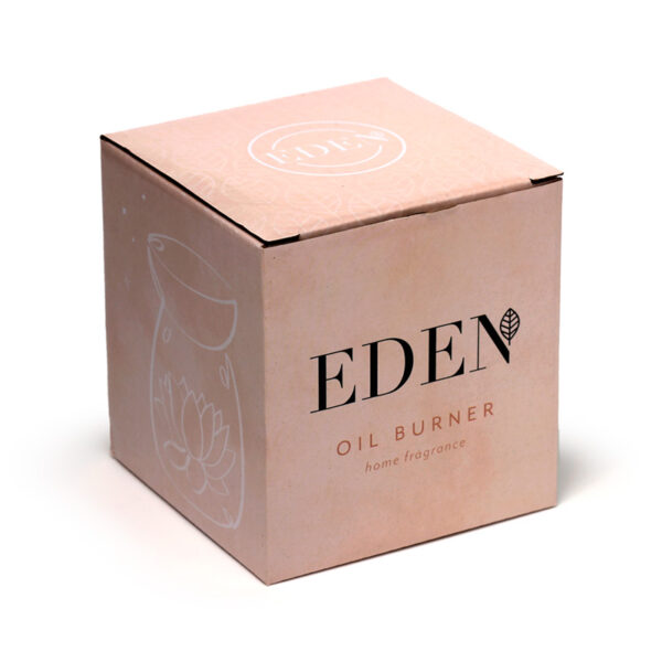 OB409_002 Ceramic Oil & Wax Burner - Eden Stone Effect Embossed Lotus