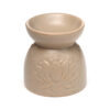 OB409_004 Ceramic Oil & Wax Burner - Eden Stone Effect Embossed Lotus