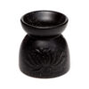 OB409_006 Ceramic Oil & Wax Burner - Eden Stone Effect Embossed Lotus