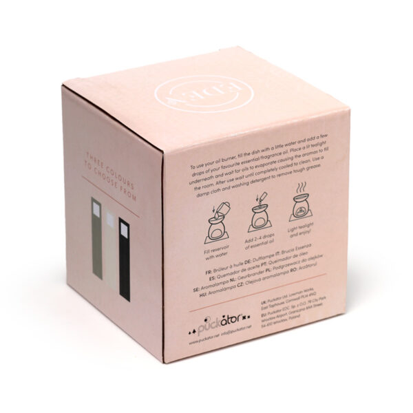 OB409_007 Ceramic Oil & Wax Burner - Eden Stone Effect Embossed Lotus