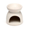 OB409_008 Ceramic Oil & Wax Burner - Eden Stone Effect Embossed Lotus