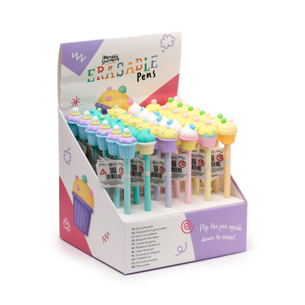 PEN264_001 Erasable Pen with PVC Topper - Cupcake