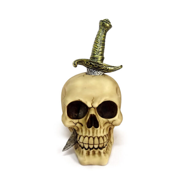SK396_001 Decorative Ornament - Skull Pierced with Sword