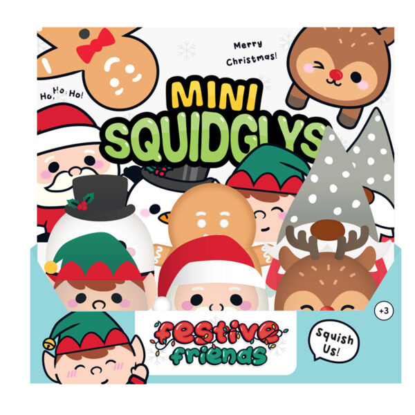 XKEY293_001 Squidglys Plush Keyring - Christmas Festive Friends