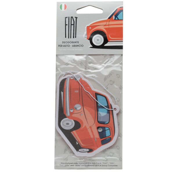 AIRF121_001 2 x Orange Scented Air Freshener -  Retro Red Fiat 500