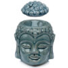OB193_004 Ceramic Buddha Head Design Crackle Glazed Oil Burner