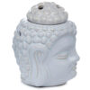 OB193_009 Ceramic Buddha Head Design Crackle Glazed Oil Burner