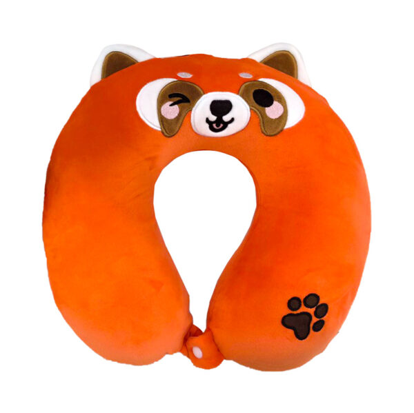 CUSH410_001 Relaxeazzz Plush Memory Foam Travel Pillow - Adoramals Ru the Red Panda