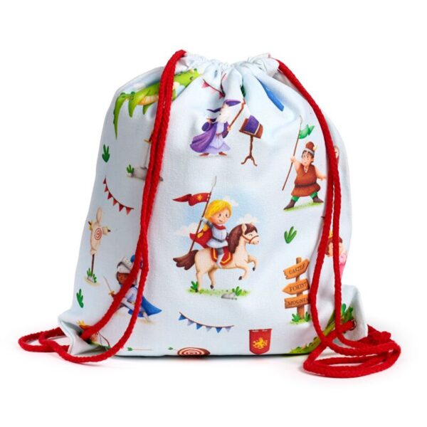 BAG221_001_1749626457 Handy Drawstring Canvas Bag - Knights & Dragons
