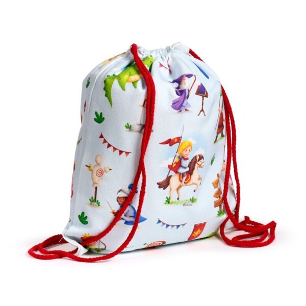 BAG221_004_1749626457 Handy Drawstring Canvas Bag - Knights & Dragons