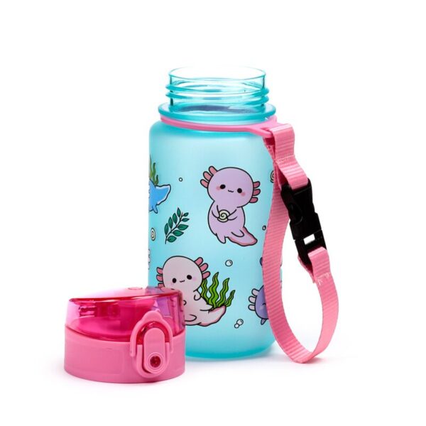 Shatterproof Pop Top Children's Water Bottle 350ml - Adoramals Axolotl