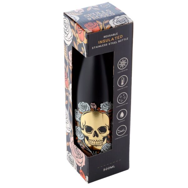 BOT51_006_1666375875 Reusable Insulated Drinks Bottle 500ml - Skulls & Roses