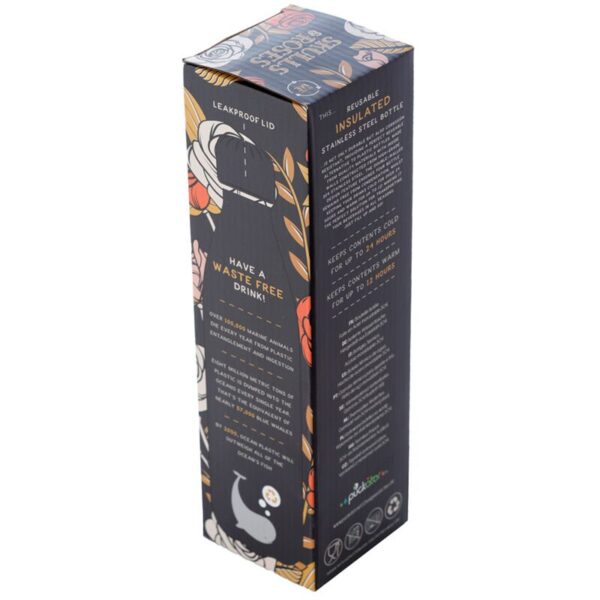 BOT51_007_1666375875 Reusable Insulated Drinks Bottle 500ml - Skulls & Roses