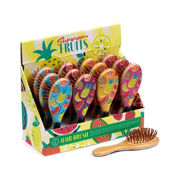 BRU37_001_1748531853 Bamboo Hair Brush - Summer Fruits
