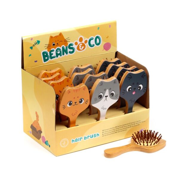BRU38_001_1748531873 Bamboo Hair Brush - Beans & Co Cats