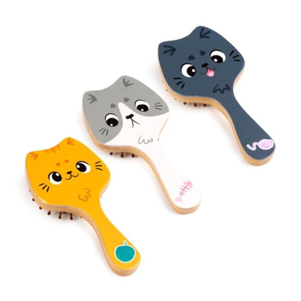 BRU38_002_1748531873 Bamboo Hair Brush - Beans & Co Cats