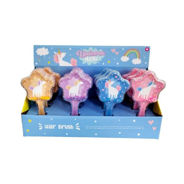 BRU39_001_1747658572 Glitter Shaped Hair Brush - Unicorn Magic