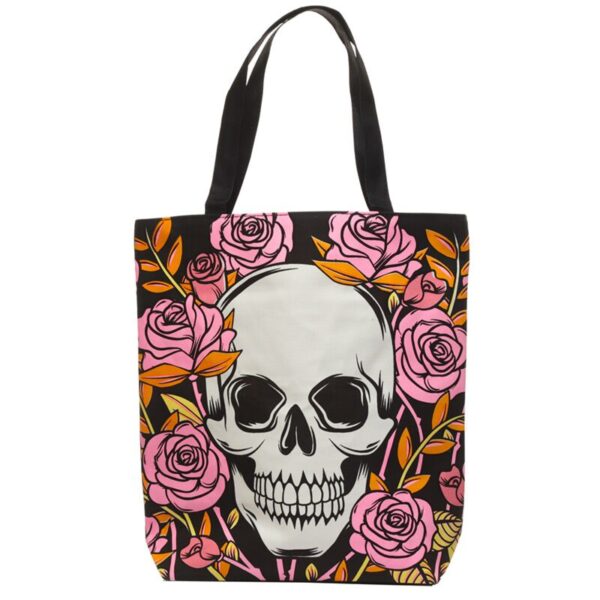 CBAG86_001_1728360337 Tote Shopping Bag - Skulls and Roses