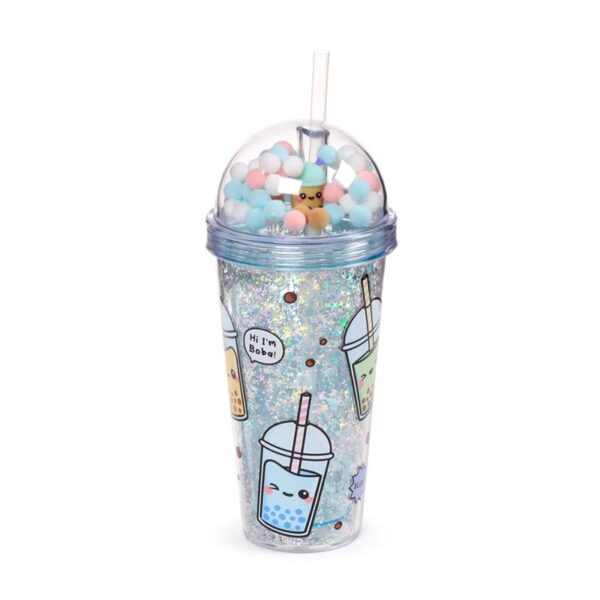 Double Walled Cup with Lid, Straw & Charms - Foodiemals Bubble Tea