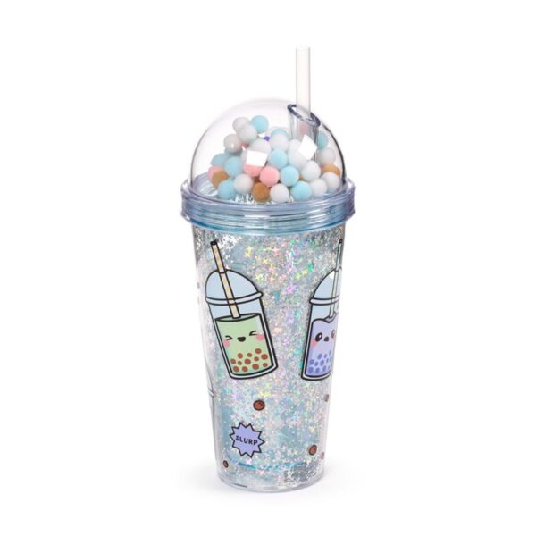 Double Walled Cup with Lid, Straw & Charms - Foodiemals Bubble Tea