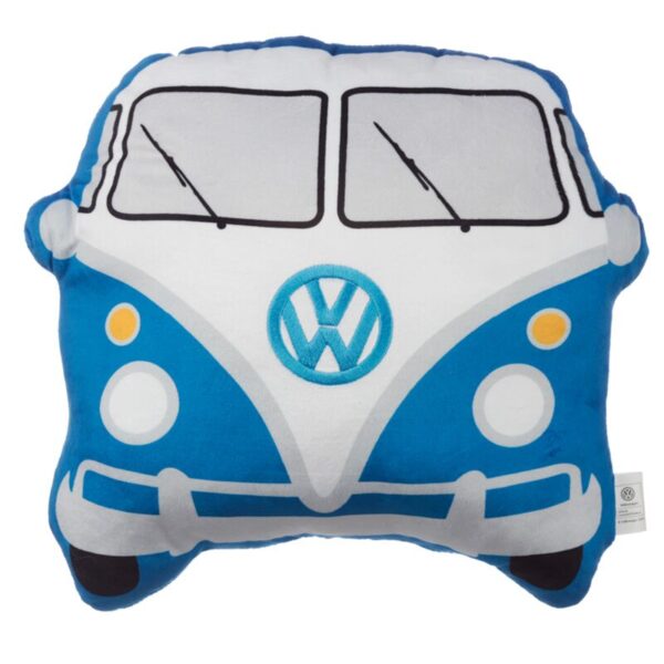 CUSH263_001_1618904341 Plush Shaped Cushion - Blue Volkswagen VW T1 Camper Bus