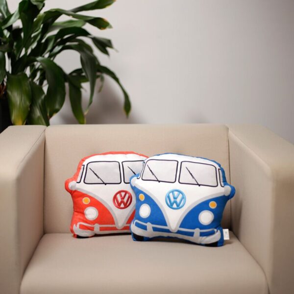 CUSH263_205_1618904341 Plush Shaped Cushion - Blue Volkswagen VW T1 Camper Bus